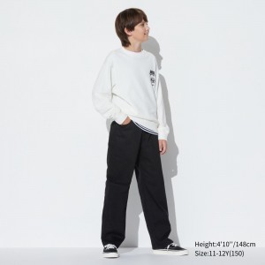 Uniqlo Wide Leg Jeans Jogginghose Kinder Schwarz | 83972QGNP