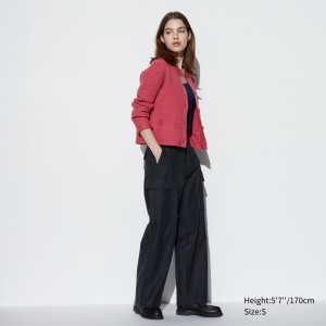 Uniqlo Wide Straight Leg Cargo Trousers Oberteile Damen Dunkelgrau | 82903UHJM
