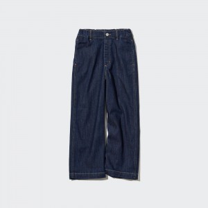 Uniqlo Wide Straight Leg Jeans Jogginghose Kinder Blau | 13607YASB