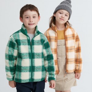 Uniqlo Windproof Fleece Printed Jacket Jacken Kinder Grün | 94531GBVS