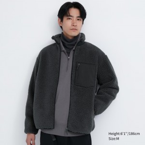 Uniqlo Windproof Outer Fleece Jacket Jacken Herren Dunkelgrau | 42708FZTU