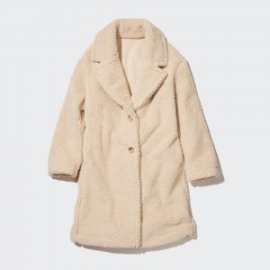 Uniqlo Windproof Outer Fleece Tailored Coat Jacken Damen Beige | 47913HJYE