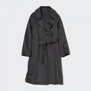 Uniqlo Wool Blend Oversized Long Coat Jacken Damen Grau | 25173WVHP
