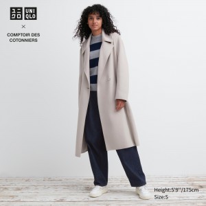Uniqlo Wool Blend Wrap Coat Jacken Damen Beige | 51730DUCZ